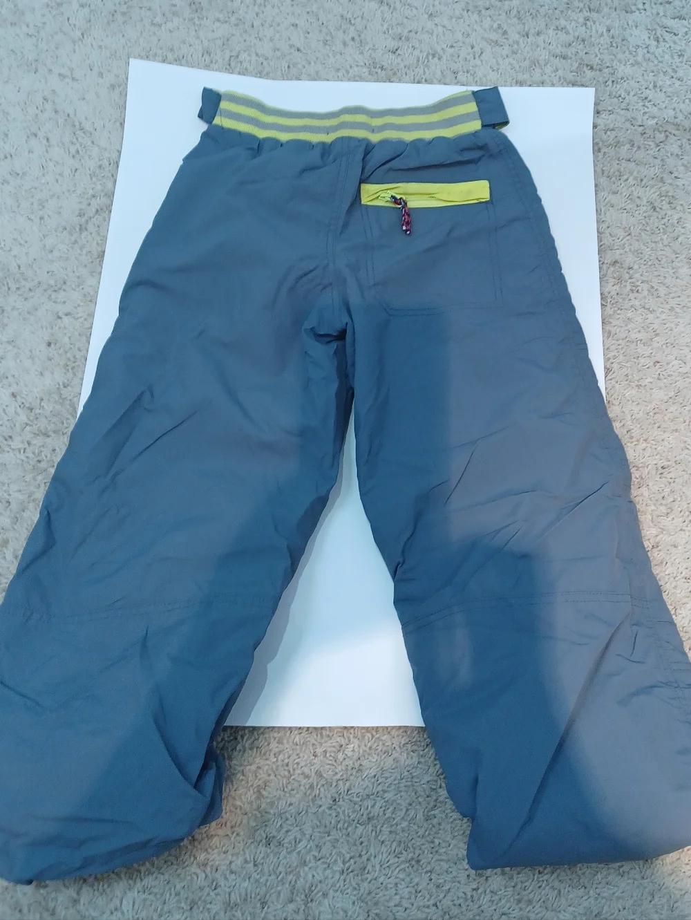 Mini Boden Gray Snow Pants with Yellow Accents - Picture 2 of 2